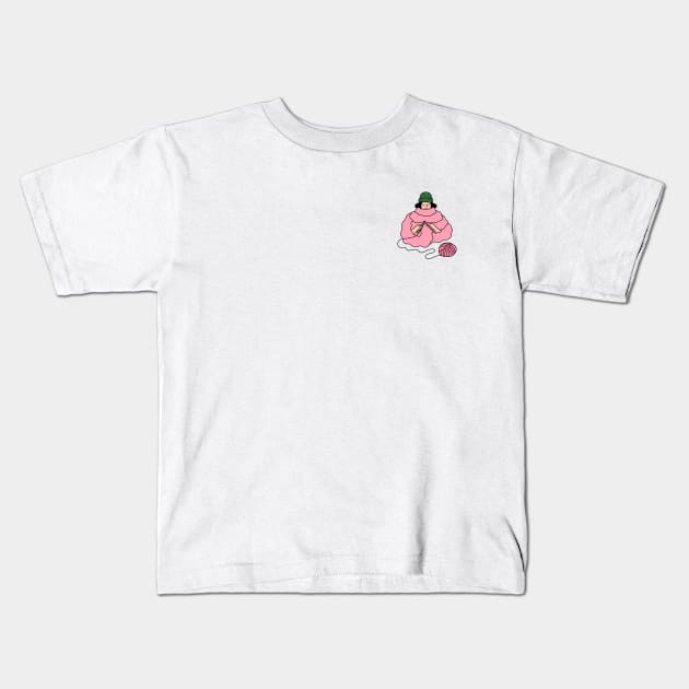 Knitting Addict Kids T-Shirt by Ashleigh Green Studios